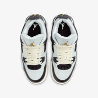 this is an image of Jordan 4 Retro "Platinum Gold" (GS)