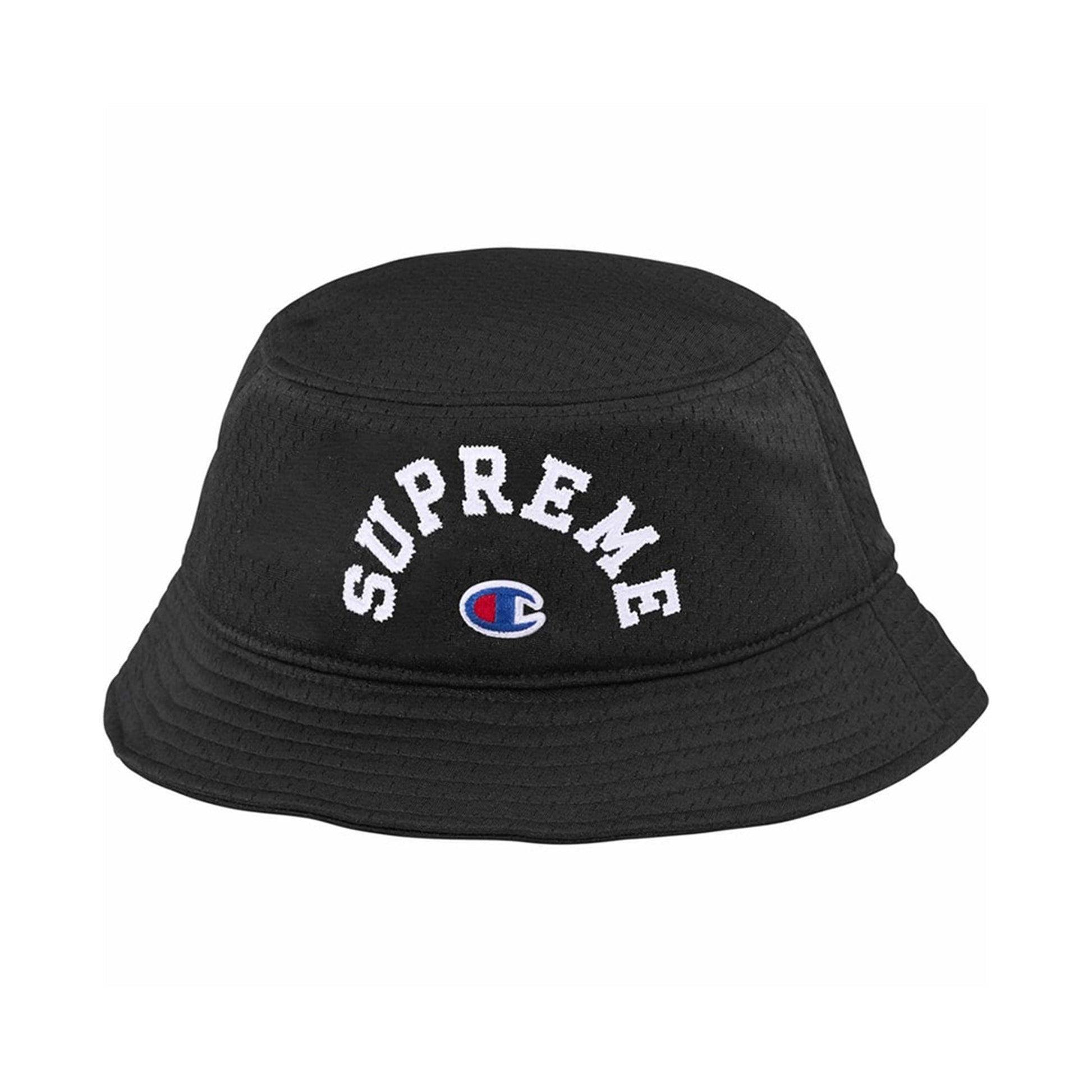 this is an image of Supreme x Champion Mesh Crusher Bucket Hat