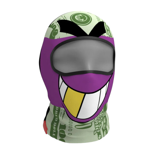 this is an image of SprayGround Big Money Boy Face Ski Mask- Purple