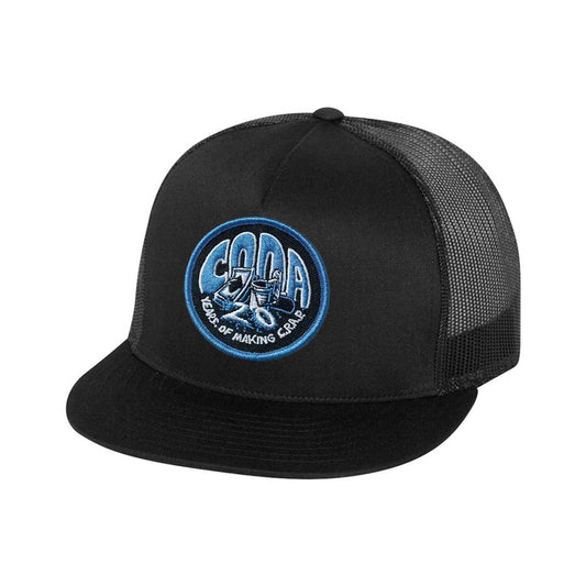 this is an image of CODA 20 Years of Crap Trucker Hat