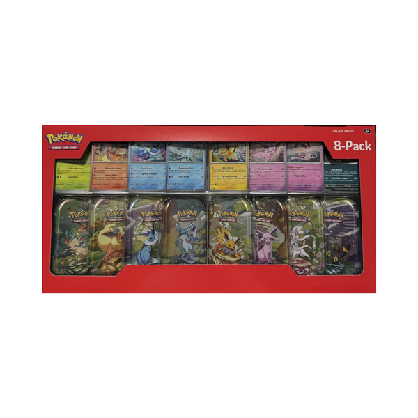 Costco Pokemon TCG Prismatic Evolutions mini tin 8 pack bundle product photo