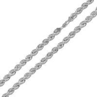 Diamond Cut Rope Chain in Sterling Silver