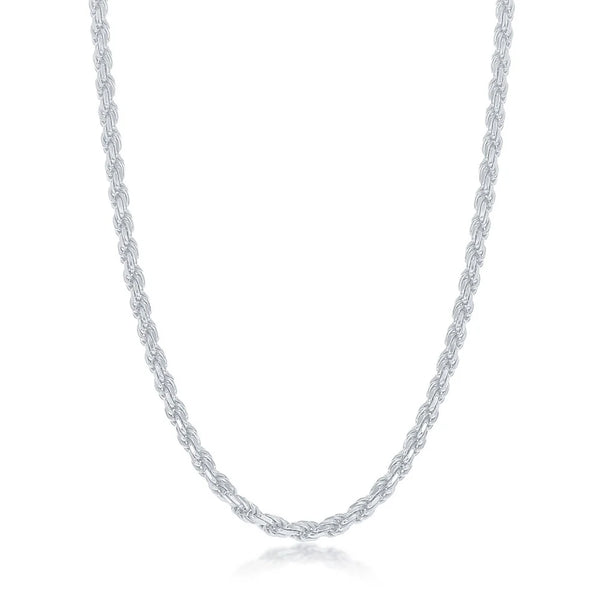 Diamond Cut Rope Chain in Sterling Silver