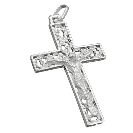Filigree Crucifix Pendant in Sterling Silver product photo