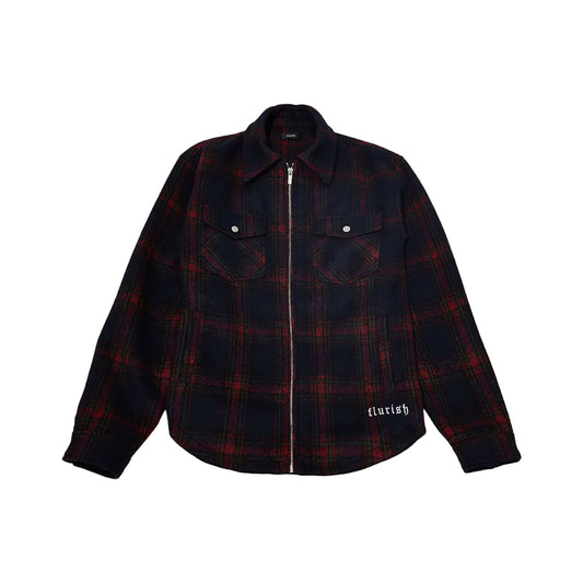 this is an image of Flurish Garnet Flannel Jacket