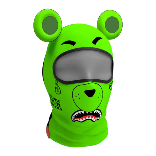 this is an image of SprayGorund Green Money Bear Ski Mask