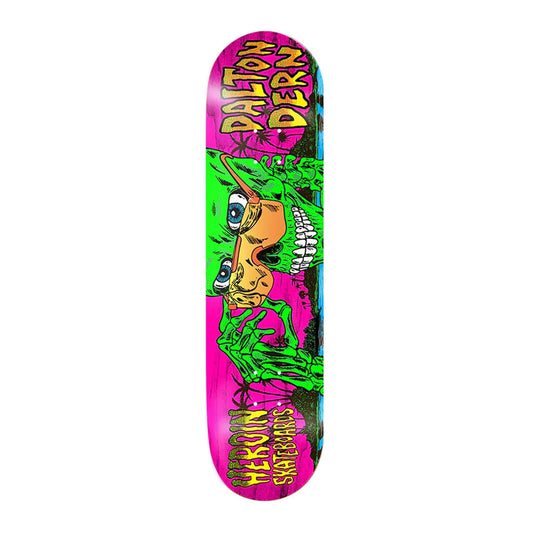 this is an image of Heroin Skateboard Deck Dern Skeleton 8.5