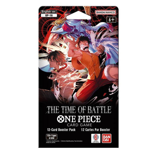One Piece TCG OP-16 The Time of Battle booster pack front of sealed packaging