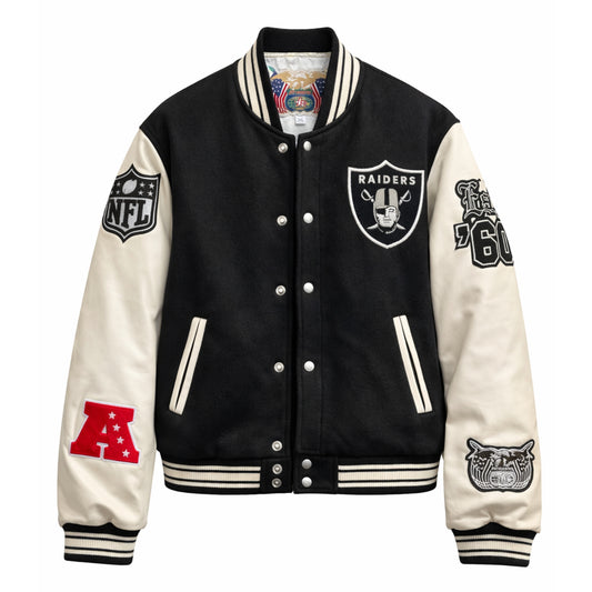 Jeff Hamilton Raiders Wool & Leather Jacket
