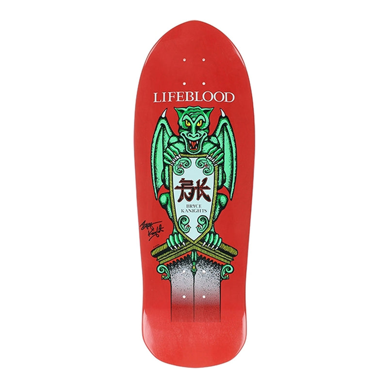 this is an image of Lifeblood Skateboard Deck Bryce Kanights Gargoyle Autograph