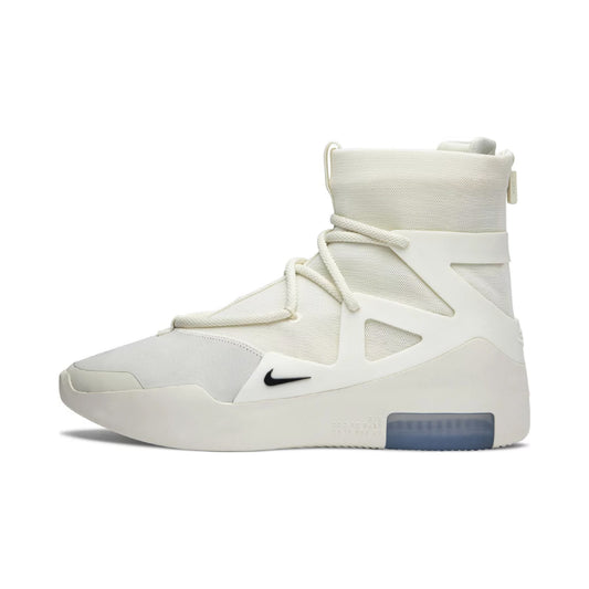 this is an image of Nike Air Fear Of God 1 "Sail Black"