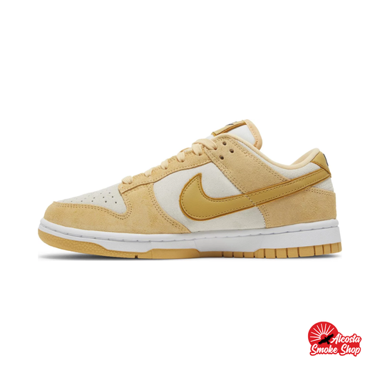 this is an image of Nike Dunk Low LX "Celestial Gold Suede" (Women's)