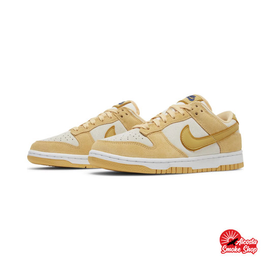 this is an image of Nike Dunk Low LX "Celestial Gold Suede" (Women's)