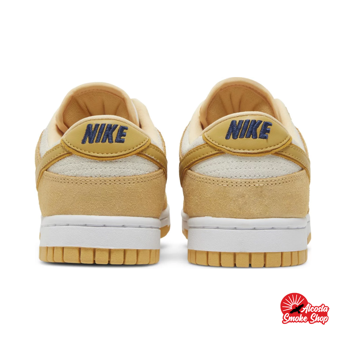 this is an image of Nike Dunk Low LX "Celestial Gold Suede" (Women's)
