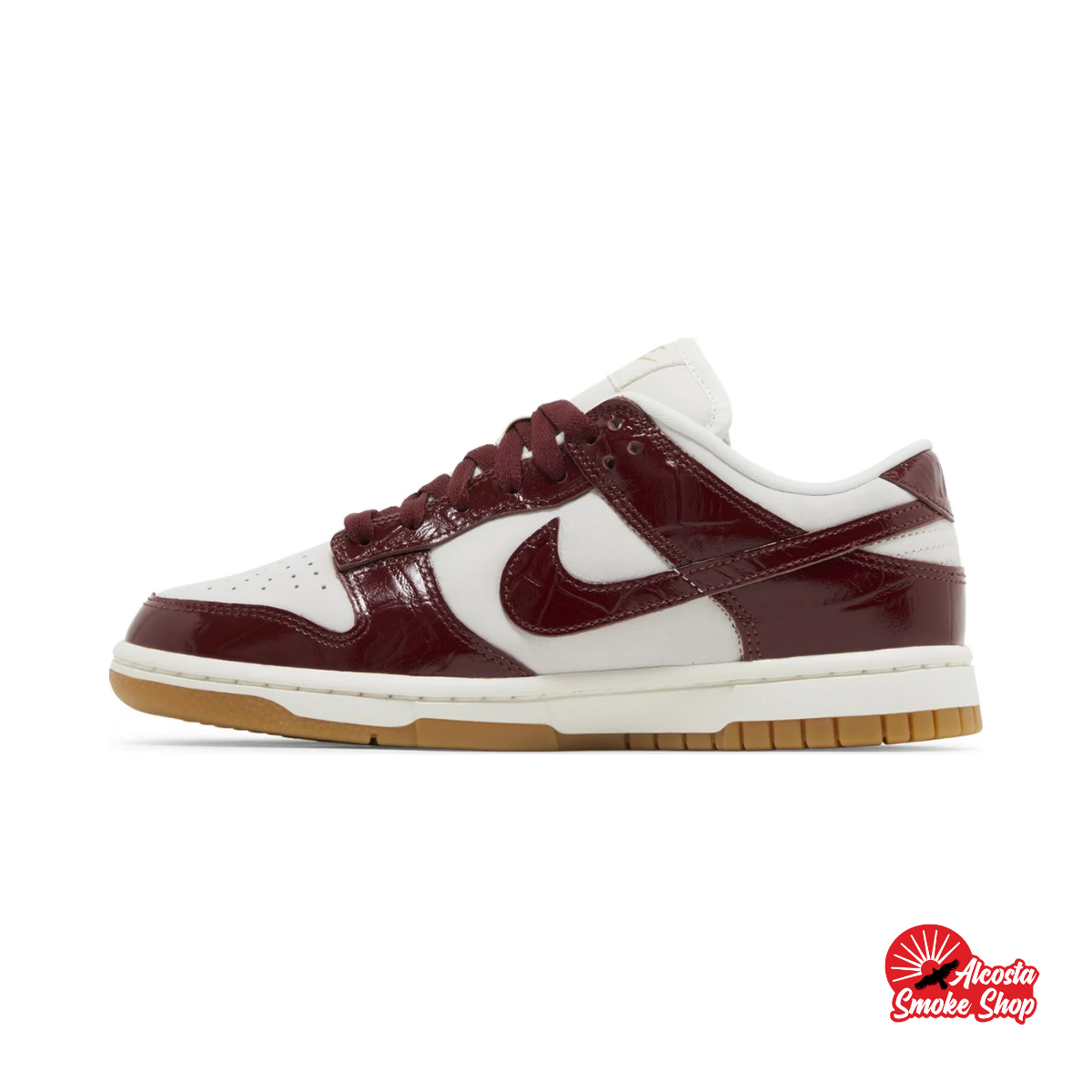 this is an image of Nike Dunk Low LX "Dark Team Red Croc" (Women's)