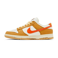 Nike Dunk Low Be the One medial side view showing contrasting leather Swoosh and padded ankle collar