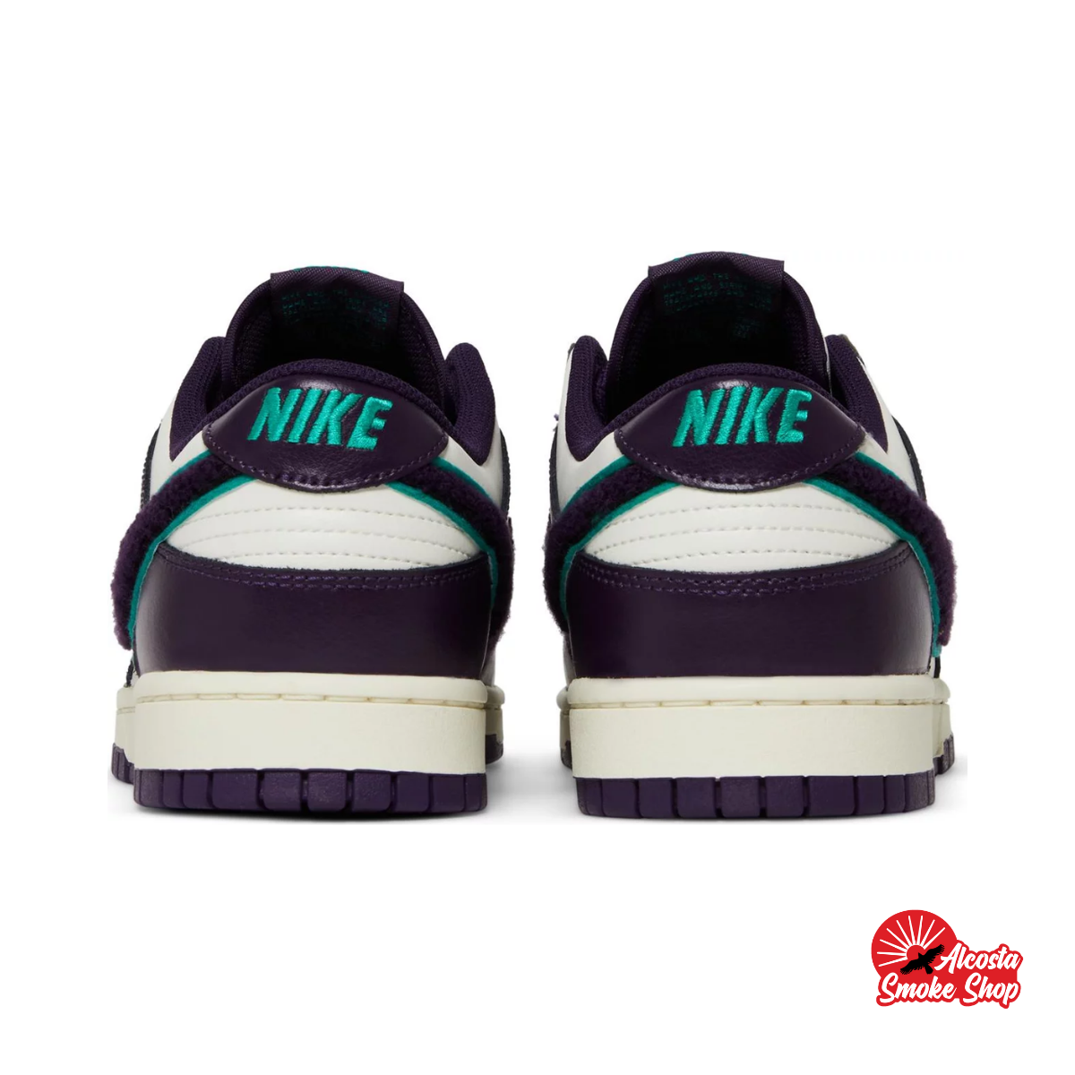 this is an image of Nike Dunk Low "Chenille Swoosh Sail Grand Purple"