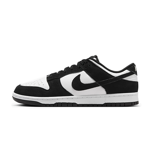 this is an image of Nike Dunk Low "Suede Panda"