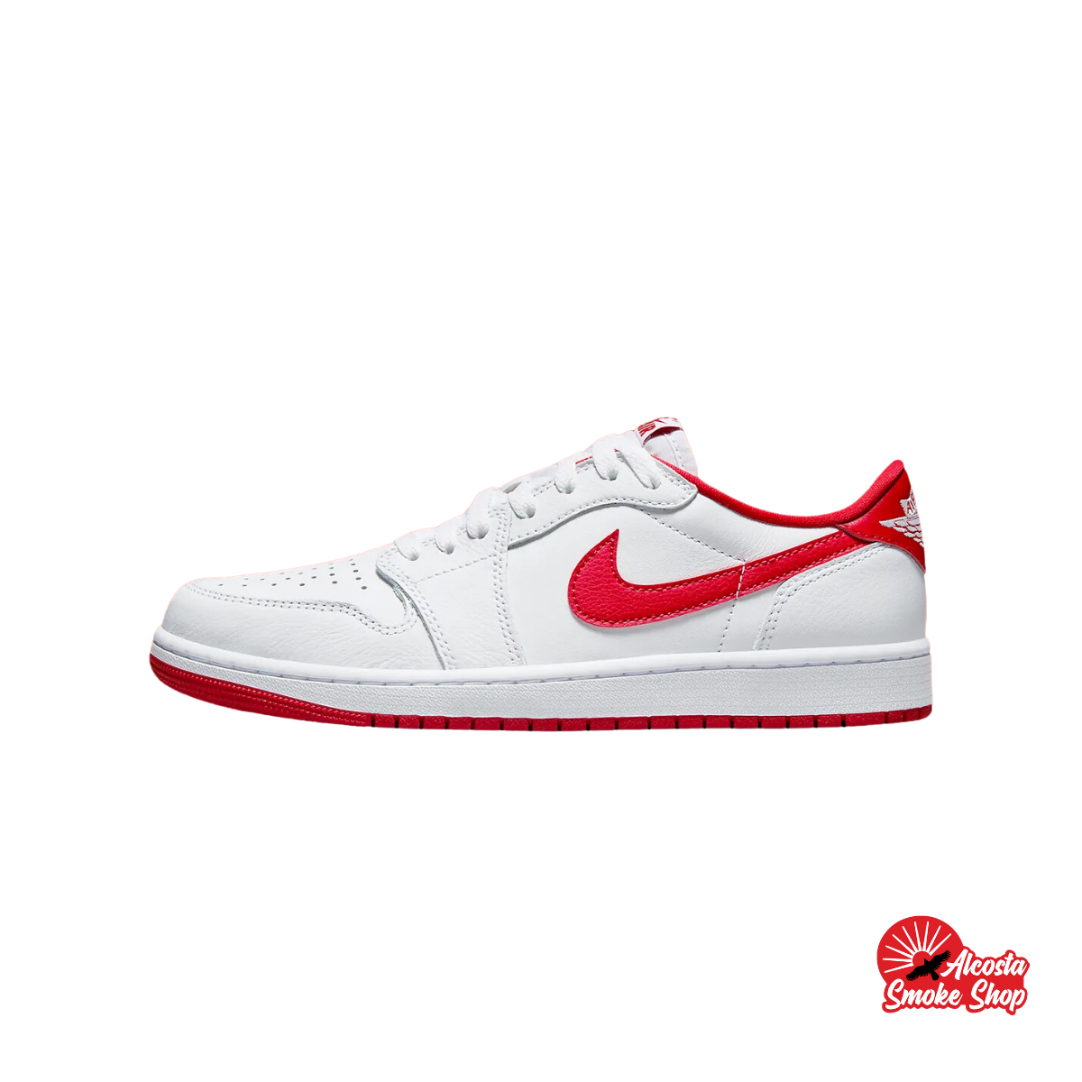 this is an image of Nike Dunk Low "Vast Grey/Red"