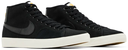 this is an image of Nike SB Blazer Court Mid "Triple Black Sail"