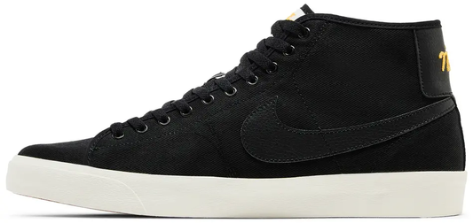this is an image of Nike SB Blazer Court Mid "Triple Black Sail"