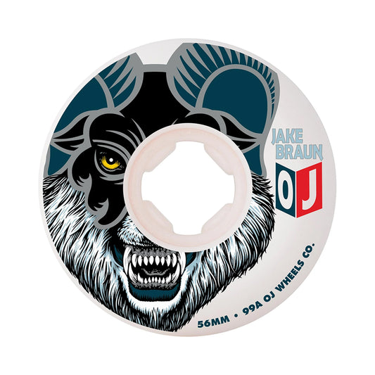 this is an image of OJ Wheels Elite Hardline Braun White