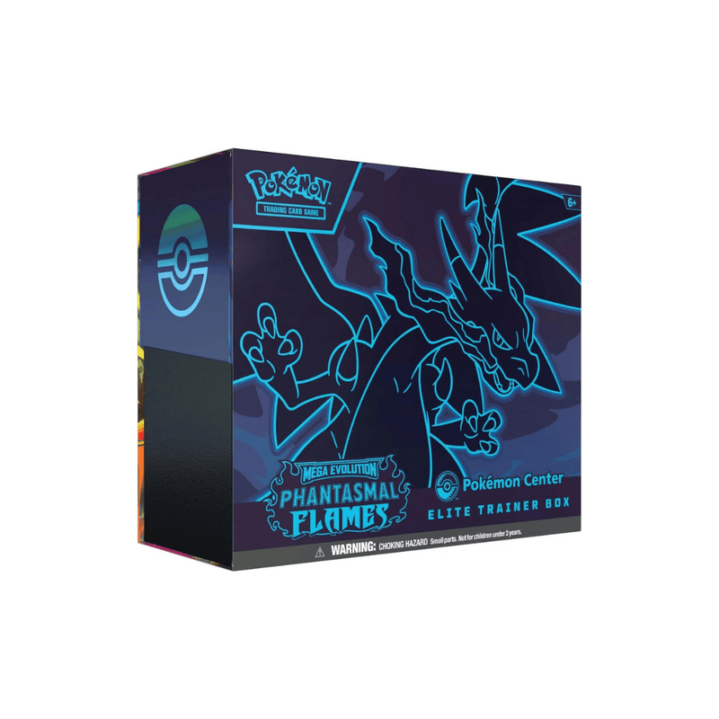 Pokemon TCG Phantasmal Flames Pokemon Center Elite Trainer Box packaging showing exclusive box art