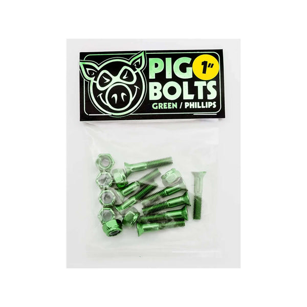 this is an image of Pig Bolts Green Hardware
