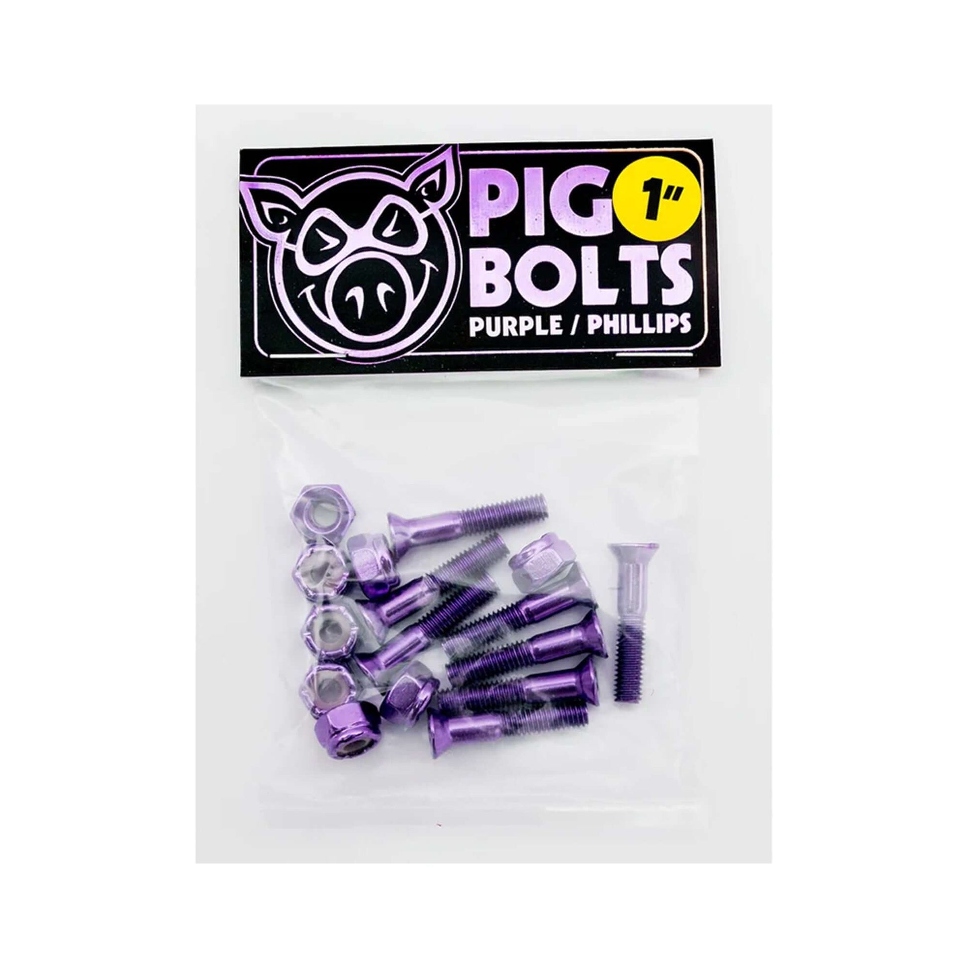 this is an image of Pig Bolts Purple Hardware