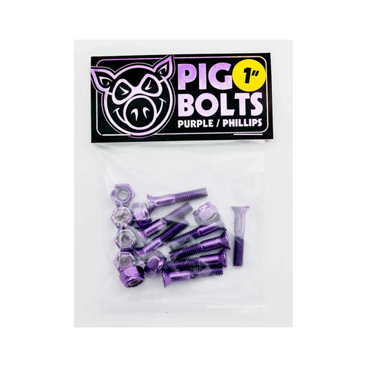 this is an image of Pig Bolts Purple Hardware