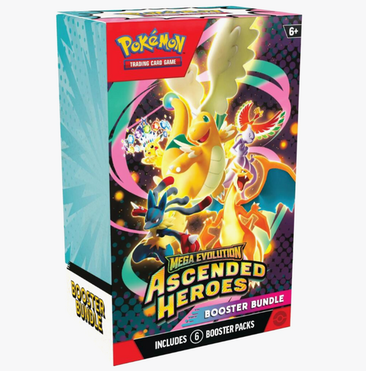Pokemon TCG Mega Evolution Ascended Heroes Booster Bundle product photo of sealed packaging