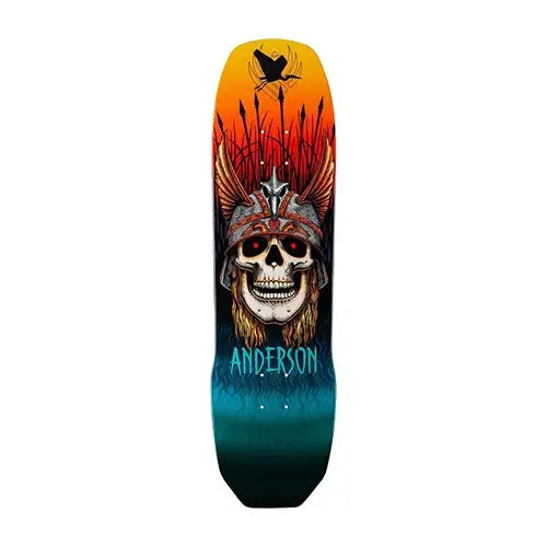 this is an image of Powell Peralta Skateboard Deck Anderson Heron Skull Shaped Flight Deck 8.45
