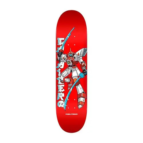 this is an image of Powell Peralta Skateboard Deck Caballero Gundam Red 8.25
