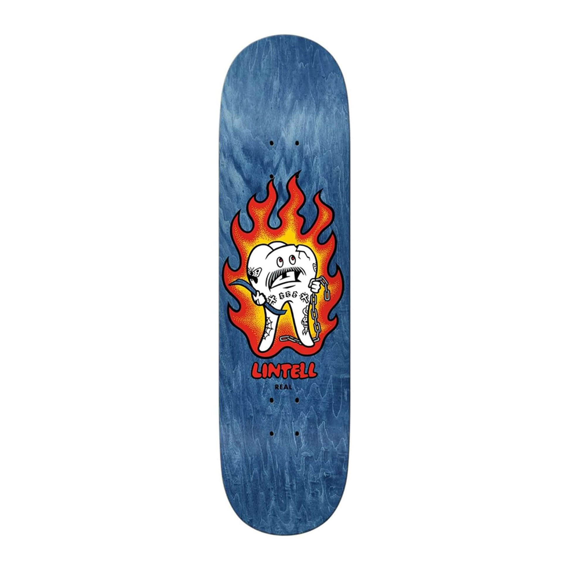 this is an image of Real Skateboard Deck Lintell Mascot Easy Rider 8.5