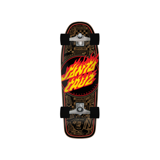 Santa Cruz Carver Surfskate Cruzer Flame Dot Route 9.8”x30.2”
