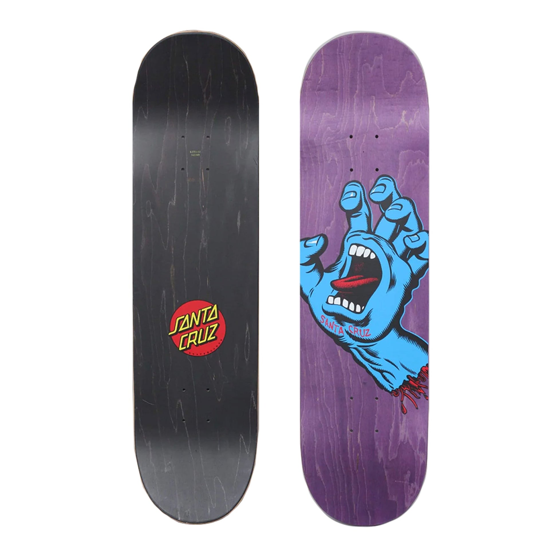 this is an image of Santa Cruz Skateboard Deck Team Screaming Hand