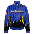 Jeff Hamilton 2025 NBA All-Star San Francisco Bay Area Vegan Leather Jacket (Blue, XL)
