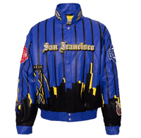 Jeff Hamilton 2025 NBA All-Star San Francisco Bay Area Vegan Leather Jacket (Blue, XL)