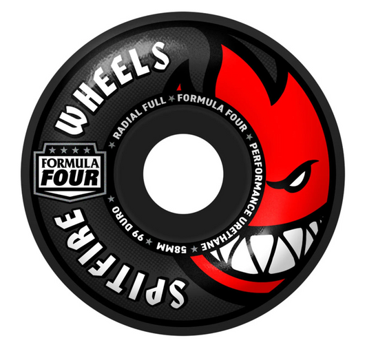 Spitfire Wheels Formula 4 Black Radial Full 58mm 99a