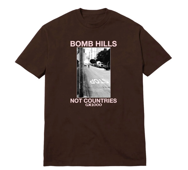 GX1000 SS Tee Bomb Hills Not Countries Brown/Pink