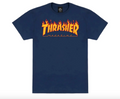Thrasher Flame Logo SS Tee Navy