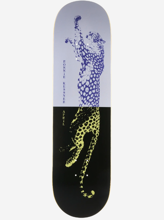 April Skateboards Ronnie Two Tone deck 8.5 front view showing two-tone graphic design