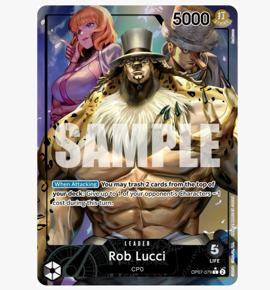 this is an image of One Piece Rob Lucci OP07-079 (Ungraded)