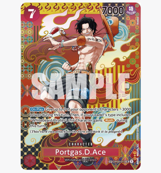 this is an image of One Piece Portgas D. Ace OP02-013 (Ungraded)