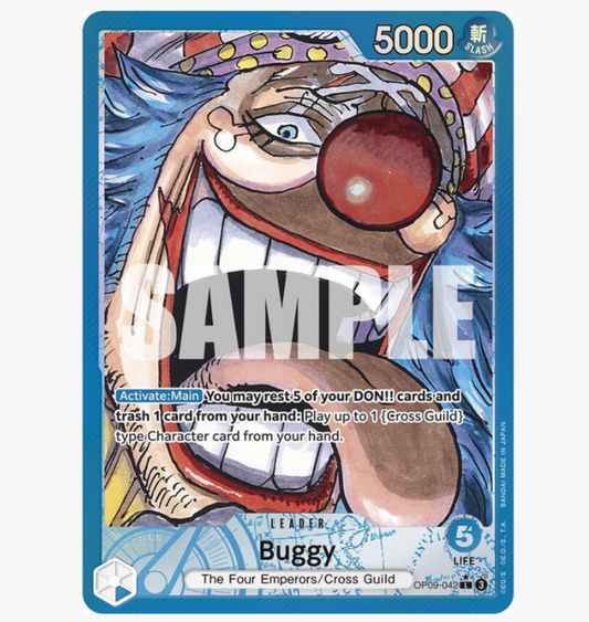 this is an image of One Piece Buggy OP09-042 (Ungraded)