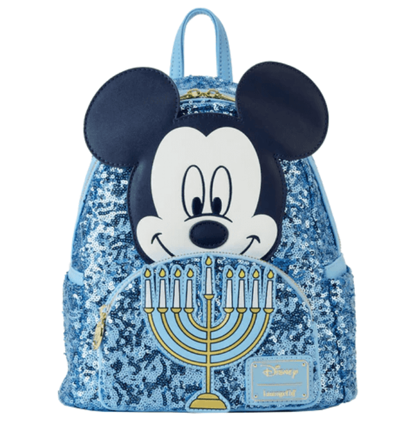 Loungefly Hanukkah Mickey Mouse Sequin Glow Mini Backpack