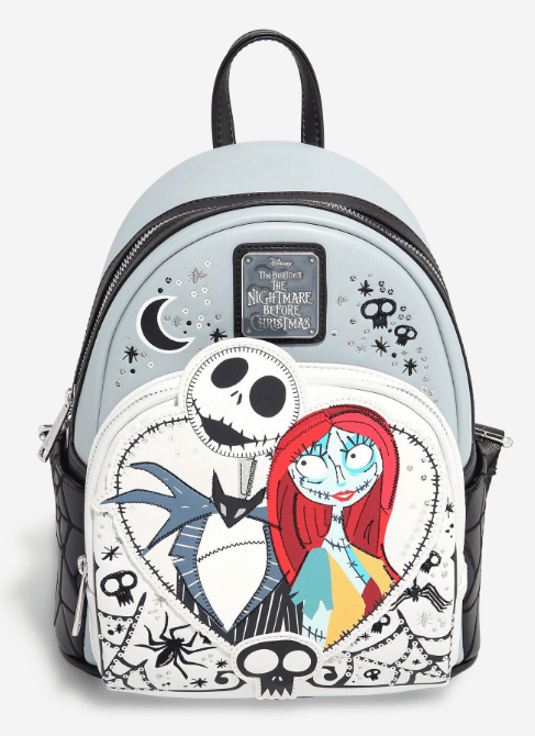 Loungefly Disney The Nightmare Before Christmas Jack & Sally Heart Mini Backpack