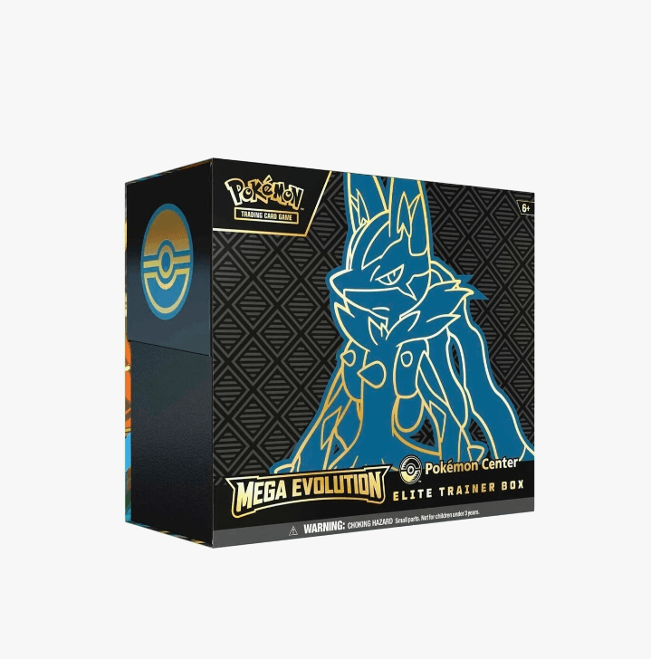 Pokemon TCG Mega Evolution Pokemon Center Elite Trainer Box packaging showing ME01 exclusive box art