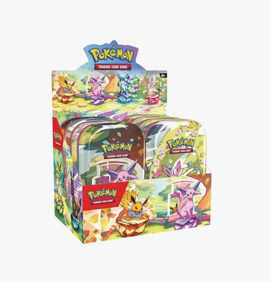 Pokemon TCG Prismatic Evolutions Mini Tin Display 8 Tins