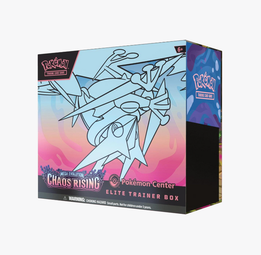 Pokemon TCG Chaos Rising Pokemon Center Elite Trainer Box packaging showing exclusive box art
